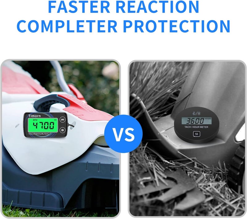 Timorn Small Engine Tachometer Hour Meter: Digital Inductive Waterproof Tiny Tach Meter & RPM Meter & HR Meter for Dirt Bike | Chainsaw | Lawn Mower | Generator Motorcycle Boat Marine Outboard - Image 4